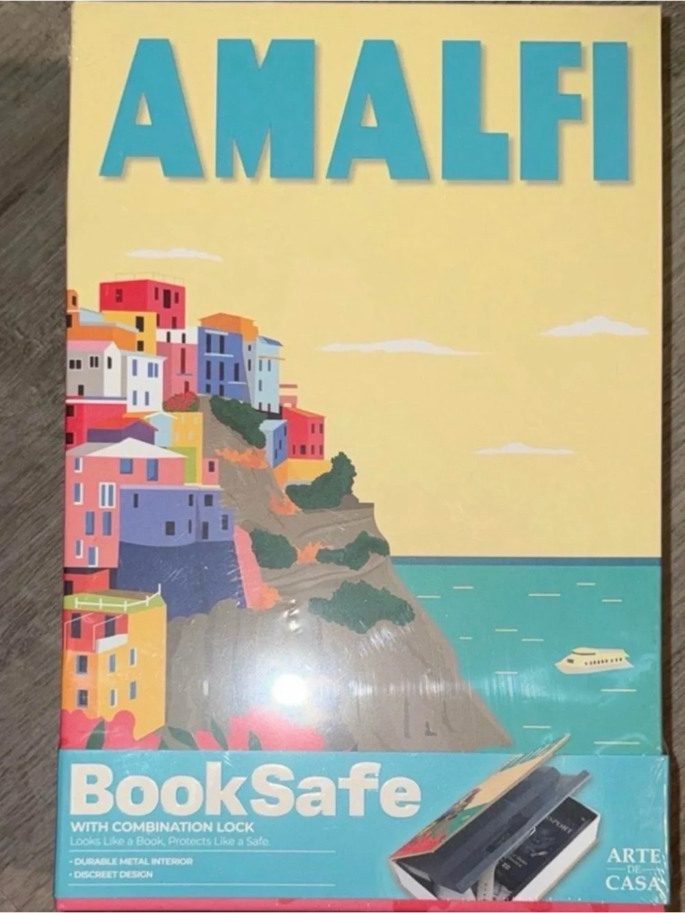Amalfi BookSafe in Yellow and Teal 5” x 9” NWT